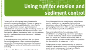 Turf can be used for Erosion and Sediment Control